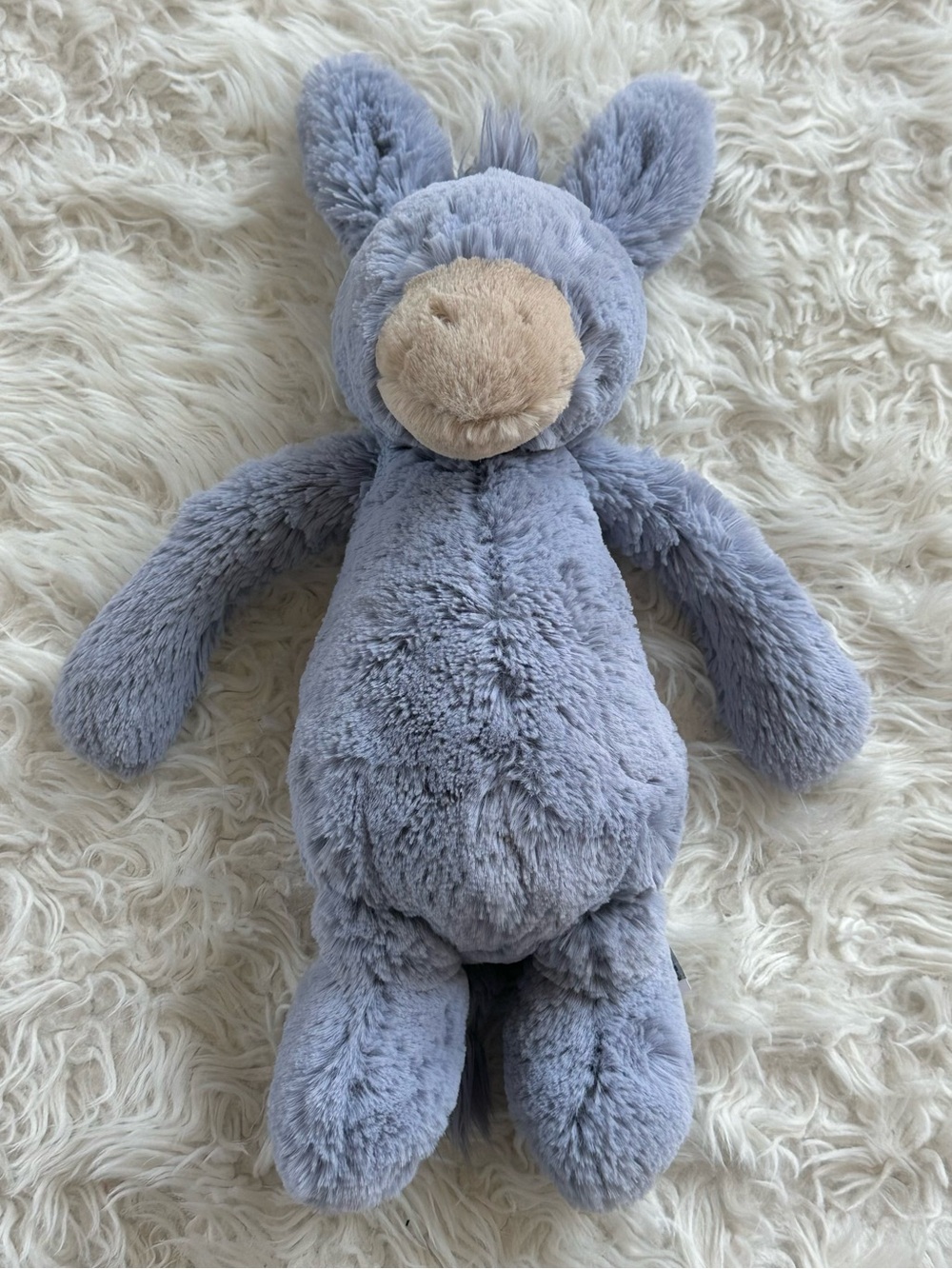 Jellycat retired Bashful Donkey blue gray stuffed animal plush - Picture 7 of 9